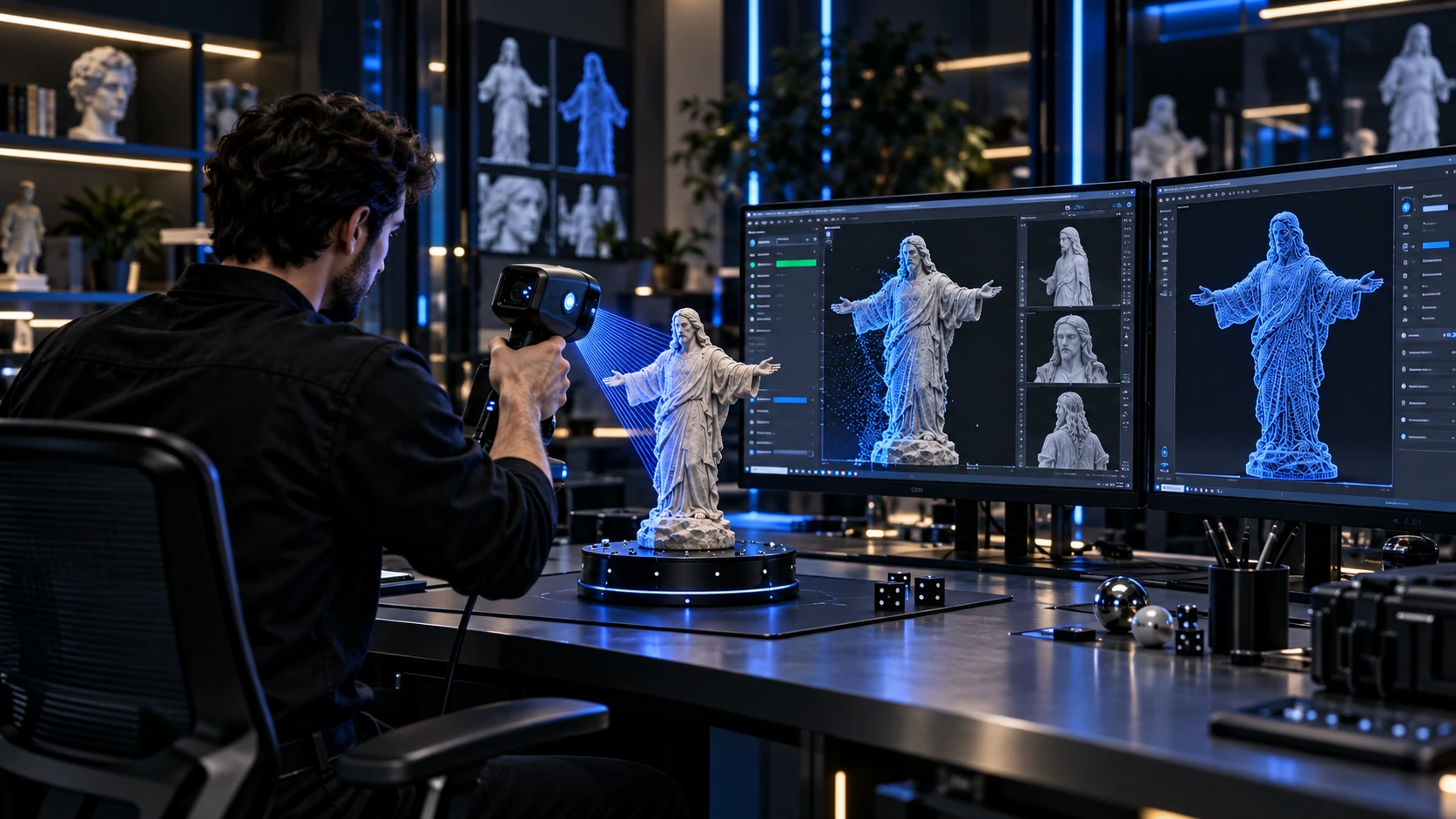 Escaneo 3D de una escultura con escáner de mano